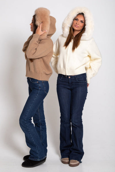 Abrigo de lana con capucha