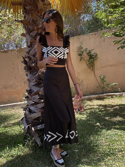 Leana - Conjunto de top y falda