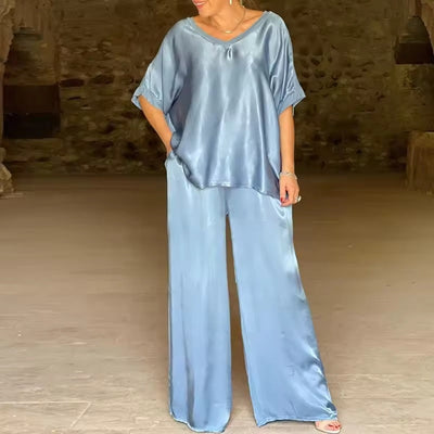 Conjunto de satén dos piezas